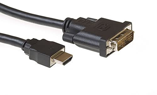 ACT AC7520 Câble HDMI vers DVI 1,8 m Full HD 1080P HDMI vers DVI-D (18 + 1 Broches) mâle vers mâle plaqué Or pour connecter Un Moniteur DVI