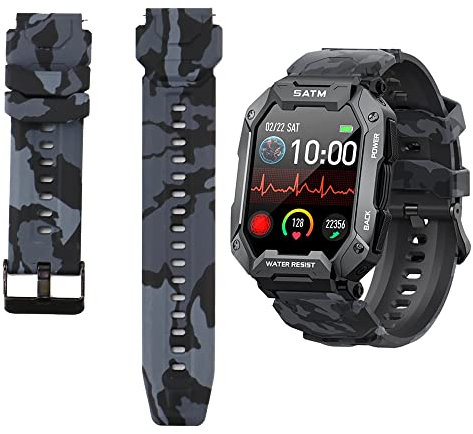 Onetuo Armband für XINGHESF Smartwatch, Sport Silikon Classic Camo Ersatzarmband für XINGHESF C20 / Tank M1 Smartwatch (grau)