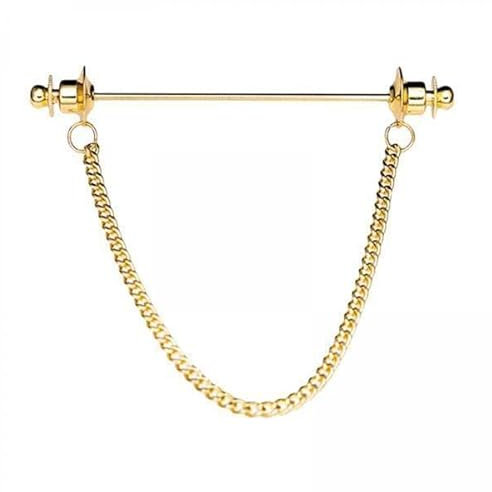 Oshhni 2X Klassische Kragenspange für Herren, mit Kette, Hemden, Dekoration, Krawattenklammern, Krawattenverschlüsse, Abzeichen, Schmuck, Dekoration,