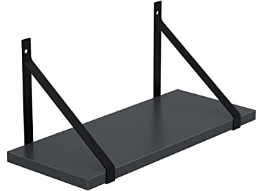 AKKE Hängeregal Gino Wandregal Kinderzimmer Küche Wohnzimmer Badezimmer Loft Büro Regale für Wände Regalbrett für Wand-Deko Küchenregal Moderne Wandboard Bücherregal Wand Anthrazit 80x20 cm
