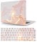 Coque Compatible avec MacBook Air 13 Pouces 2017 2016 2015 2014 2013 2012 2011 2010 Version A1466 A1369, Étui Rigide Protecteur en Plastique et Housse de Clavier, Rose et Doré