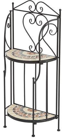 Home Source Sunflower Mosaic Garden Plant Stand, Metal, Black