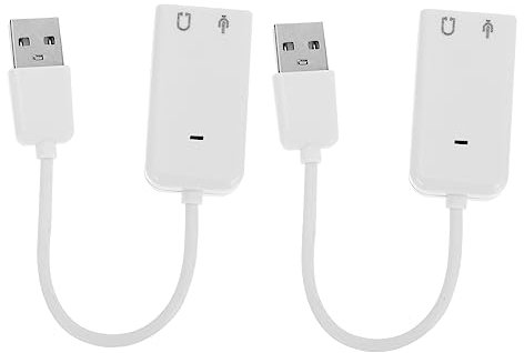 Mikikit 2stücke Externe USB Soundkarte Für Laptop Und Pc Noise-Cancelling Play Für Headset Und Lautsprecher Teiliges Keine Treiber Erforderlich