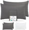 Barbons Kissenbezug 50x80 Anthrazit 2er Set – 165 g/m² Oeko-TEX Zertifiziert Kopfkissenbezug 100% Jersey Baumwolle weiche Kissenbezüge Kissenhülle mit Reißverschluss (50x80-Anthrazit)