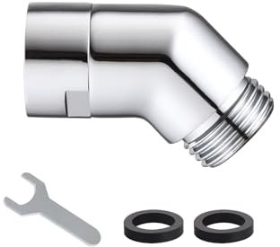 Walkinginrain Duschkopf Ellenbogen Adapter, Duscharm Ellenbogen Adapter, Duschkopf Winkeladapter für Wanddusche oder Handbrause (135 Grad)