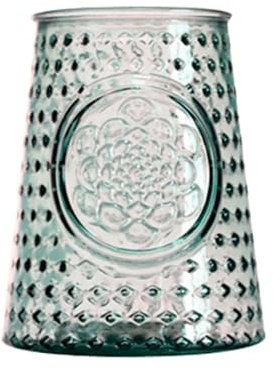 Fuchs Design PureCycle Valencia M transparent Windlicht Vase Gemustert, aus recyceltem Glas
