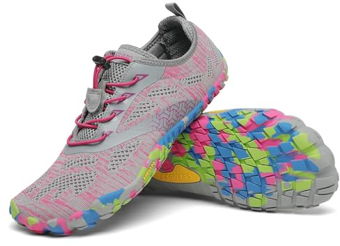 SAGUARO Donna Scarpe da Barefoot Leggere Traspirante Scarpe da Trail Running Scarpe Minimaliste per Fitness Trekking Outdoor e Indoor Rosa 36 EU