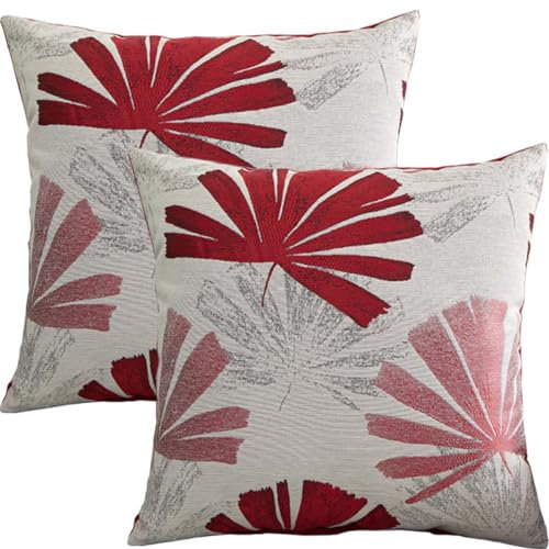 Tennove Kissenbezug 40x40cm Dekorative Kissenhülle Kissenbezüge 2er Set Tropisches Blatt Dekokissenbezug Zierkissen dekokissen Couchkissen für Schlafzimmer Couch Sofa
