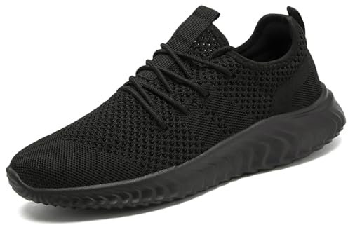 QIJGS Sportschuhe Herren Sneaker Running Laufschuhe Schwarze Schuhe Turnschuhe Wanderschuhe Straßenlaufschuhe Tennisschuhe Athletic Leicht Fitnesss Jogging Walking Fashion Slip on 42