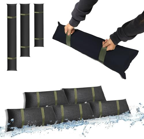 Estresen 2 piezas Sacos Absorbentes de Agua, Barrera contra Inundaciones con asas Barrera Anti Inundación Protección contra inundaciones para puerta de Garaje Sótano contra Lluvia intensa 90x20cm