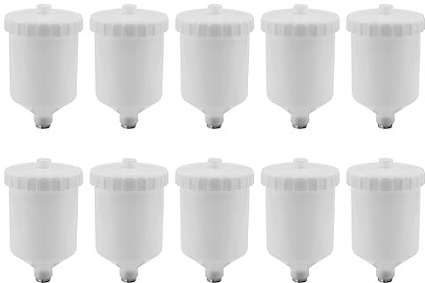 Pyatofly 10 x 600 ml Farbgießkanne Luftsprühwerkzeug Kunststofftopf Gewindeanschluss Sprühwerkzeug