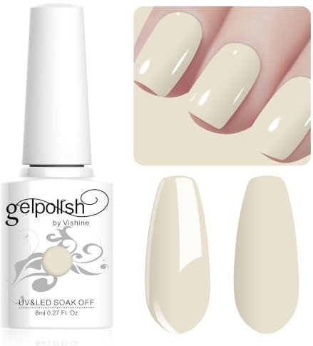 Vishine Vernis Gel Semi Permanent Macaron Pastel Vernis à Ongles UV Gel Beige Jaune Longue Durée Soak Off Nail Art Manicure Salon 8ml LM181