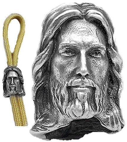 Jesus Messer Lanyard Perlen Retter Kopf Skulptur Messing Paracord Perlen DIY Handwerk Armband Schlüsselanhänger Charm Anhänger Zubehör