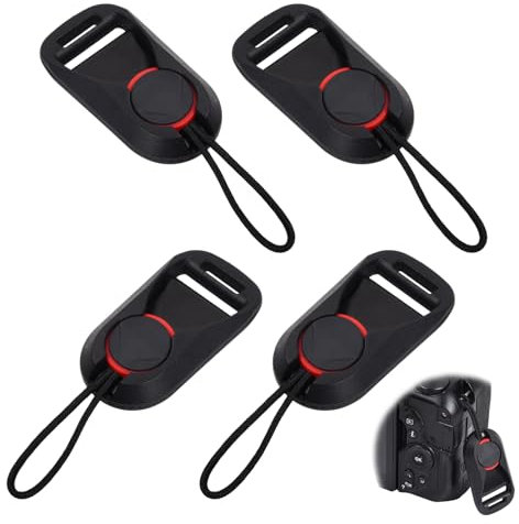 ANXINGJU 4 Pcs Camera Strap Quick Release Buckles, Camera Neck Shoulder Strap Quick Release Loops Clips, Camera Strap Rapid Connectors, Universal Connection Buckle Adapter for DSLR SLR, Black, A