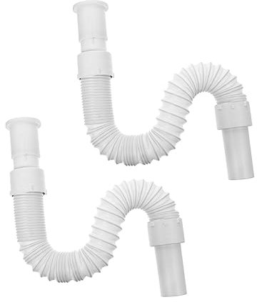 Ablaufschlauch für Waschmaschinen 2 Stück Pvc Weiß 80cm
