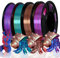 Eono Two Tone Zweifarbiges PLA Filament 1.75mm, 4x250g Spulen Mehrfarbiges PLA für 3D Drucker, Matt Rot+Blau, Silk Silber-Kupfer, Silk Rosa-Blau1, Silk Blau-Grün