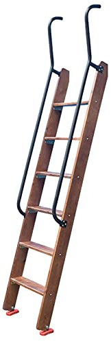 SGKOMN Bed Ladder Twin Bunk Bed Ladder with Metal Safety Handrail & Non-Slip Rubber Foot Pads, Easy to Install Heavy Duty Attic Ladder for RV Bunk Bed, Dormitory, Home Loft(44cmx125cm)