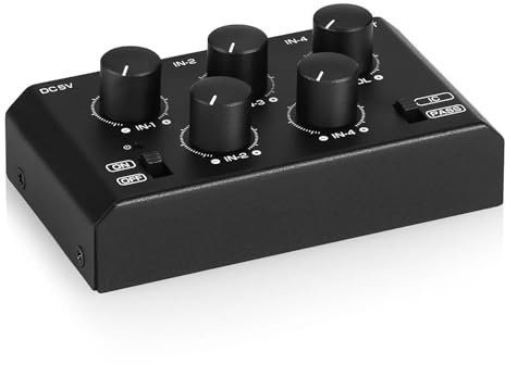 Mini mixer audio stereo a 4 canali ultra silenzioso per casa/studio/bar