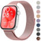 Vancle Compatible avec Huawei Watch Fit 3 Bracelet de rechange en acier inoxydable réglable avec aimant pour Huawei Watch Fit 3, rose