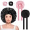 ACWOO Cuffia Seta Capelli Ricci, 2PCS Berretto di Seta Donna, Berretto da Notte Raso Elastico con 2 Elastici, Cuffia Capelli Ricci Notte con Nastri Regolabili per Protezione dei Capelli Ricci Lunghi