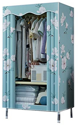 Tragbarer Kleiderschrank aus Segeltuch mit robustem Aufbewahrungs-Organizer, einfach zu montieren, für Schlafzimmer und Ankleidezimmer, verdickter Stoff (Farbe: B, Größe: 65 x 45 x 170 cm)