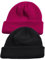 YKMYXZ Beanie hat， 2PC Männer Winter Herbst Warme Brimless Strickmütze Mützen Frauen Hip Hop Skullcap Straße Unisex Solid Melone Cap(Black Rose Red)