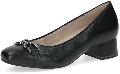 Caprice Comfort Damen Pumps aus Leder Mehrweite H, Schwarz (Black Nappa), 39 EU