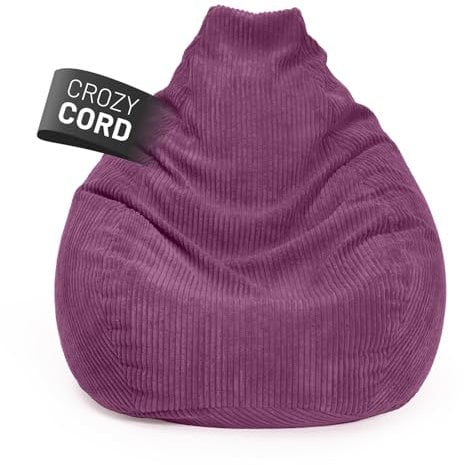 Lumaland Gaming Sitzsack XXL aus Cord | Gaming Sessel für Erwachsene & Teenager | Komfortabler Bean Bag 135 x 100 cm [Weinrot]