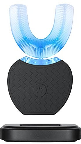 Cepillo de dientes ultrasónico,Cepillo de Dientes Eléctrico Ultrasónico, Cepillo de Dientes Ultrasónico de 360° para Adultos (Negro, 1)