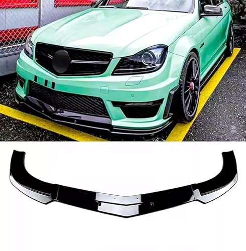 For Auto Perfectionists UK Front Splitter Spoiler Lip Compatible With Mercedes C63 AMG W204 Facelift 2011-2014 ABS Gloss Black