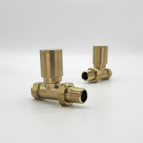 Lux Heat Straight Brass Manual Radiator Valve Set