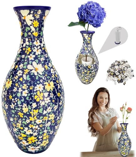 Lotvic 3D Puzzle Vase, 160 Pieces 3D Jigsaw Puzzles for Adults, Unique 3D Art Flower Vase Puzzle for Flowers Arrangement and Home Decor (Detachable)