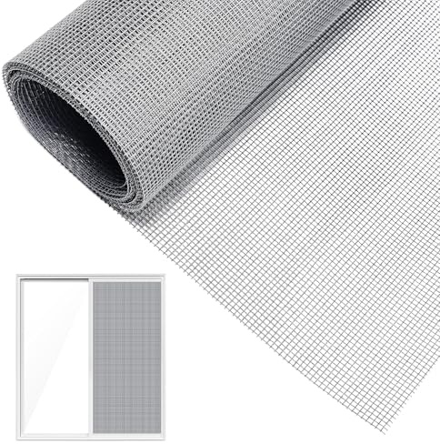 Fliegengitter Fenster 250 x 120 cm, Fiberglas Insektenschutz Gaze Grau | Zuschneidbares Fliegennetz für Fenster & Dachfenster, Schutz vor Mücken & Insekten, Ideal für Fenster und Türen
