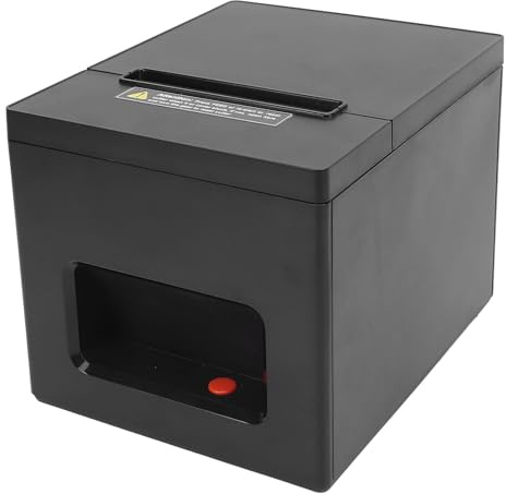 GOWENIC 80mm Thermal -Quittungsdrucker, POS -Quittungsdrucker mit USB- und Bluetooth -Verbindung, Unterstützung bei der Geldschublade, Grafikdruck (EU-Stecker)