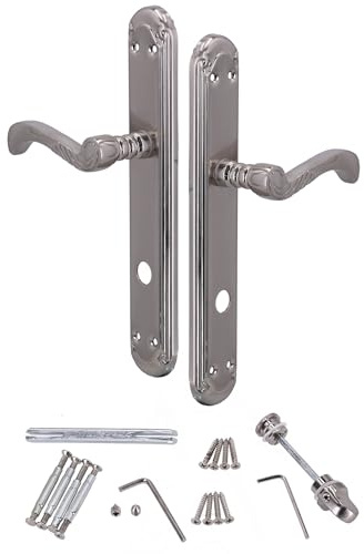 KOTARBAU® Türklinke Türgriff Türgriffe 90 mm WC Türklinken Türbeschlag mit Rosette Silber Dekoriert Retro Drückergarnitur Türgriffe Innentüren Türbeschläge Türdrückergarnitur