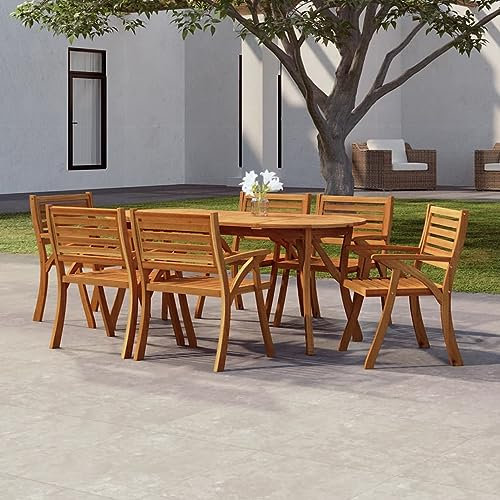 Rantry Gartentisch 200x90x75 cm Massivholz Akazie Oval Gartentisch Terrassentisch Balkontisch Couchtisch Garten Esstisch Tisch Esstisch für Terrasse Garten
