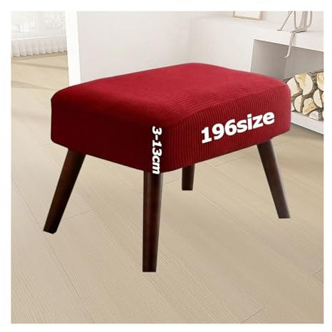 Housse de Protection pour Repose-Pieds Ottomane Protecteur Housses Tabourets Bar Pouf Élastique Couverture Tabouret Chambre Rond Carré Rectangulaire Jacquard Lavable Sur Mesure(2001,30 x 30 cm)