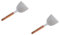 MUCKLILY 2 Espátulas Para Pizza Con Mango De Madera Maciza Espátula Para Masa Espátula Para Carne Espátula De Metal Para Cocina Espátula Para Asar Espátula Para Freír Espátula Para