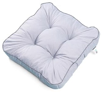 TexDeko® Ecolen Loungekissen Stuhlkissen 50x50x12 cm Sitzauflagen Gartenmöbel Polsterauflagen UV-Schutz & Wasserabweisend Bodenkissen Outdoor Rattanmöbel (Hell-Grau)