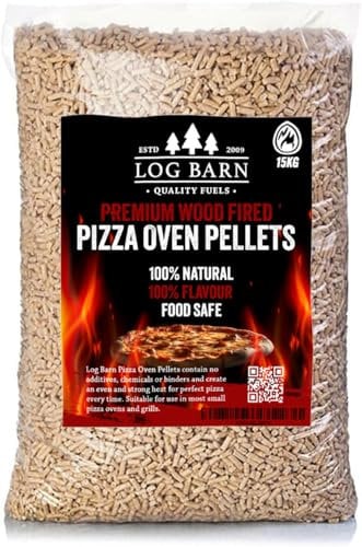 Log-Barn Premium Pizza Wood Pellets – Natural, Odourless & Chemical-Free Fuel for Pizza Ovens, ENPLUSA1 Certified, Sustainable Heat 15kg
