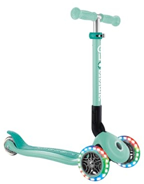 GLOBBER JUNIOR Foldable Lights – Tretroller, 120/80 mm, ABEC 5, 3-rädrig, LED-Leuchtrollen