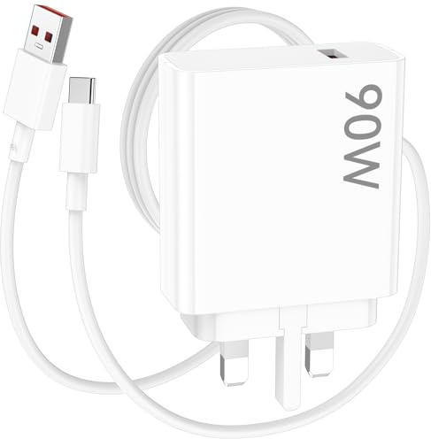 90W Charger Plug for Turbo for Xiaomi 17T 15T Pro 17 15 Ultra POCO X7Pro | 90W Charge 6A/1M USB C Fast Charger Cable USB Wall Power Adapter for Xiaomi 17 15 14 13T 13 12 for Redmi Note 17 15 Pro 5G