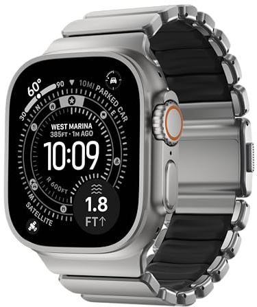 NOMAD Stratos Band I - Correa para Apple Watch 42/44/45/46/49 mm, diseño híbrido