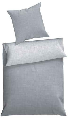 Dyckhoff Uni, Bettwäsche Set, 135x200, 100% Baumwolle, Oeko-Tex, grau | 2-teilig, mit 80x80 Kissenbezug, hochwertiges Renforcé, zertifizierte Qualität, langlebig