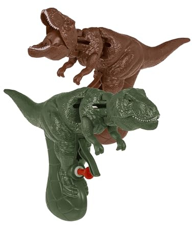 Out of the blue Wasserpistole Dinosaurier - mit beweglichem Dino-Kopf - 2-farbig Sortiert - Spritzpistole für Kinder - 12 Stück im Display - Perfekt für Garten, Strand & Wasserschlachten