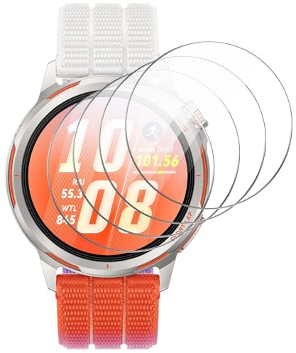 GIOPUEY Protection Écran pour Huawei Watch GT Runner 2, [4 Packs] Verre trempé Film Protection en écran Protecteur [Anti-Rayures] [Anti-Bulle] Ultra-Mince Film - Transparent