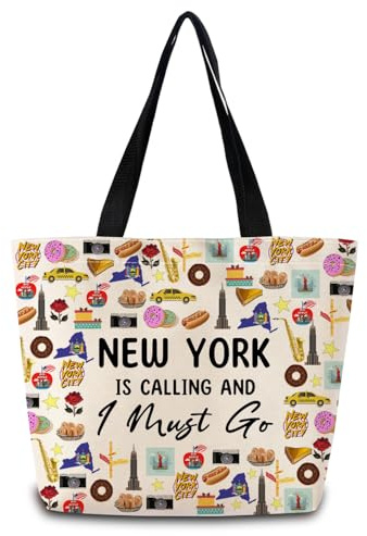 Handtasche Damen New York Ruft Geräumige Henkeltasche Mode Tasche Damen Für Schule Gym Strand