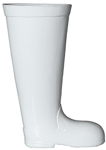 DONREGALOWEB Portaombrelli in ceramica con forma di una Stivale di colore bianco