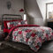 Happy Linen Company Wendbares Bettwäsche-Set mit weihnachtlichem Patchwork-Design - Doppelbett - Rot