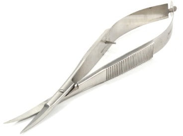 blueINOX Minischere mit Federmechanismus – Präzisionsschere für Hobby & Basteln (12,5 cm, gebogene Schneide, Edelstahl)